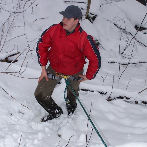 Bergsteigen im Schnee